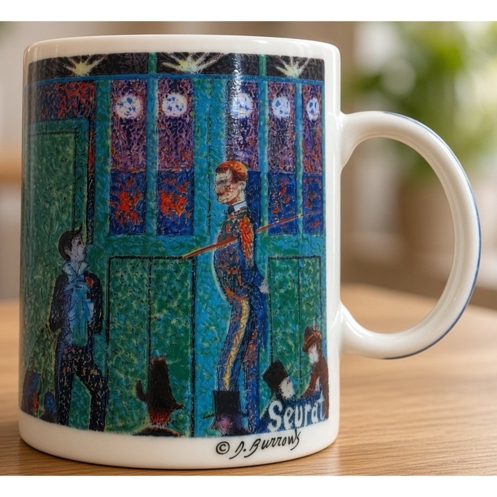 4" Starbucks Seurat D. Burrows by Chaleur Impressionist Art Coffee Mug